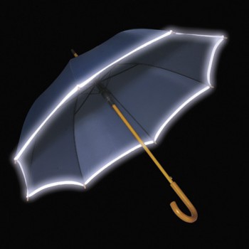 Paraplu met zilverkleurige band